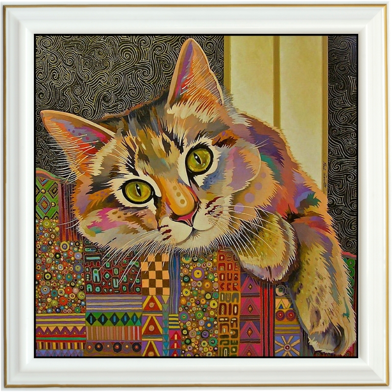 Broderie diamant - Chat dessin