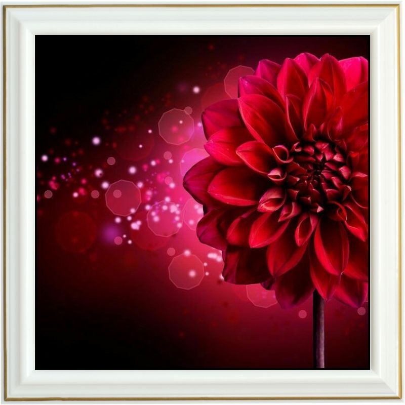 Broderie diamant - Dahlia rouge