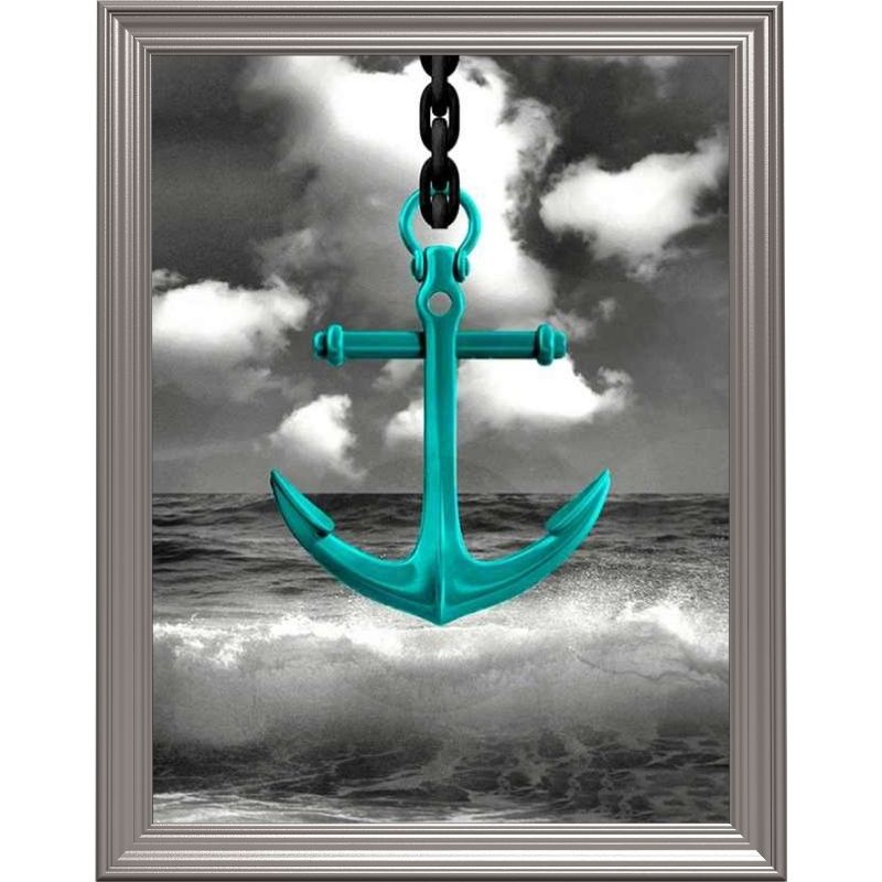 Broderie diamant - Ancre turquoise