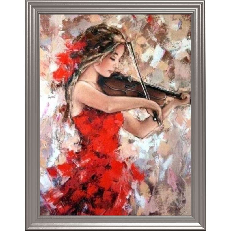 Broderie diamant - Fille jouant du violon