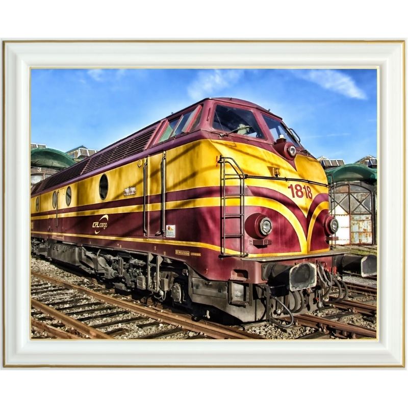 Broderie diamant - Locomotive f7 Santa Fe