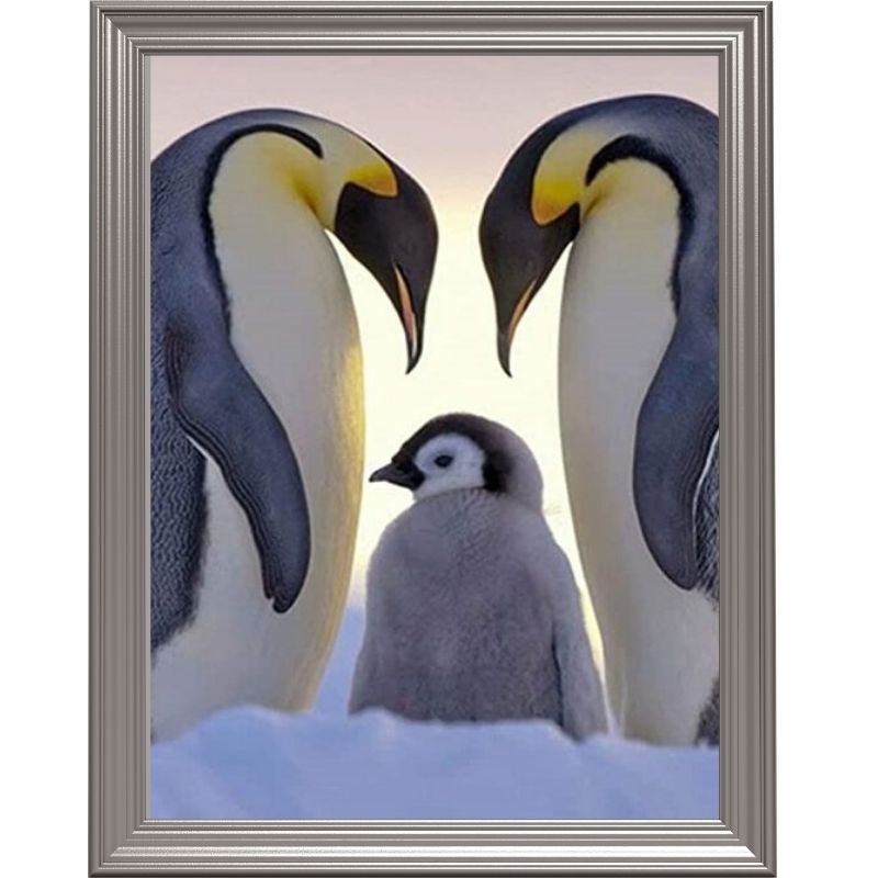 Broderie diamant - Famille pingouin