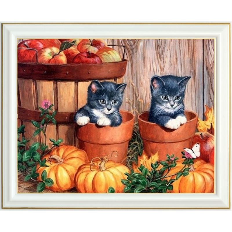 Broderie diamant - Chatons d\'automne