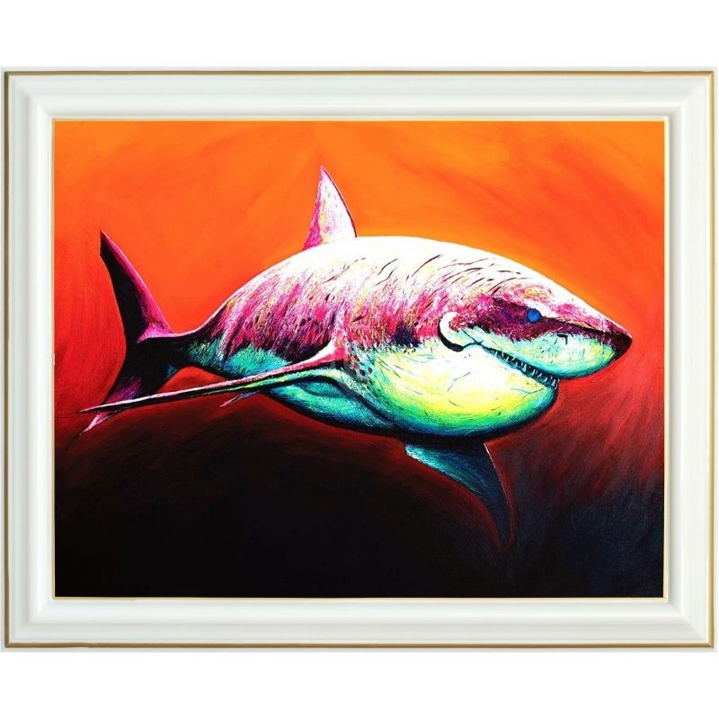 Broderie diamant - Requin rouge