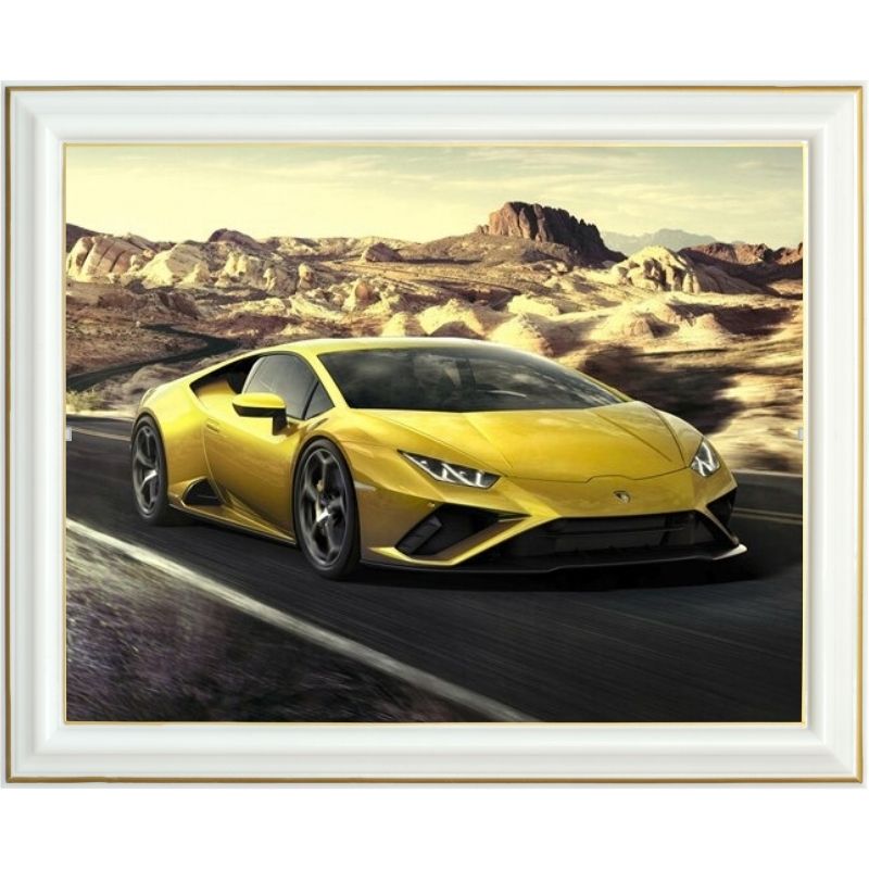 Broderie diamant - Lamborghini huracan evo jaune