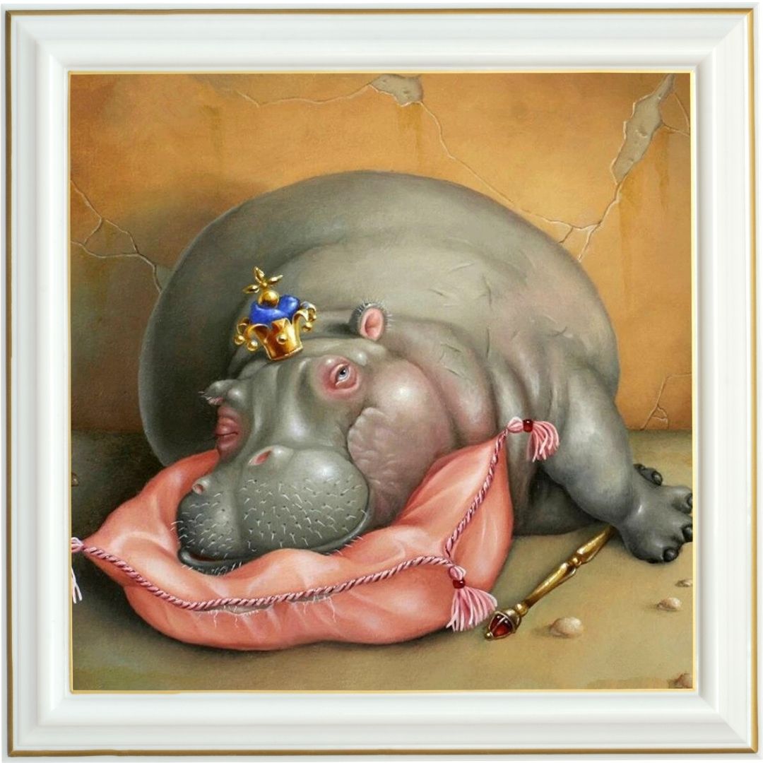 Broderie diamant - Le roi hippopotame