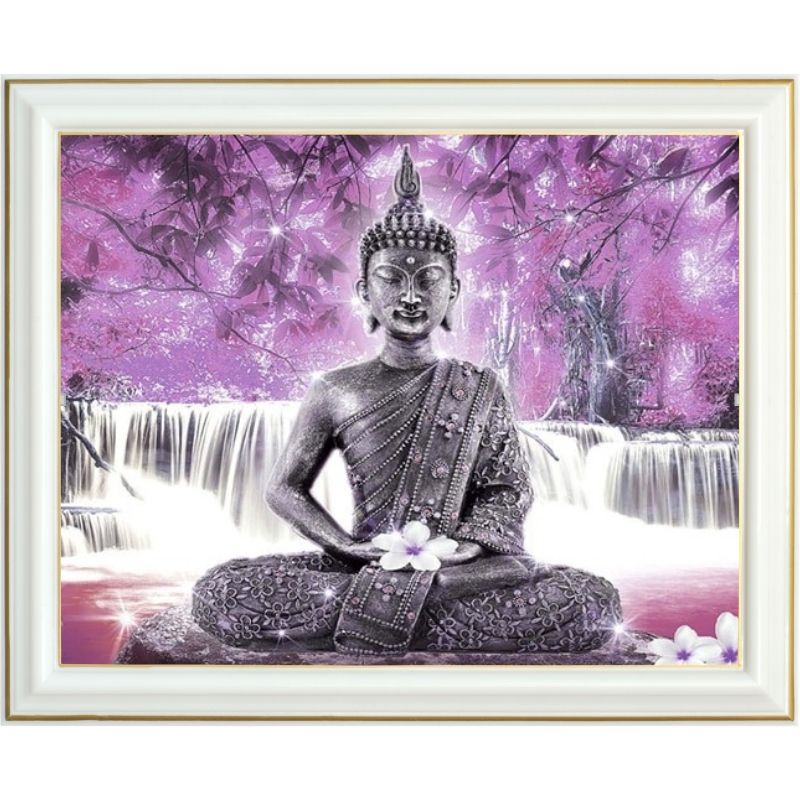 broderie-diamant-bouddha-cascade-violet