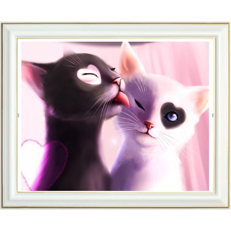 Diamond painting - Chats amoureux