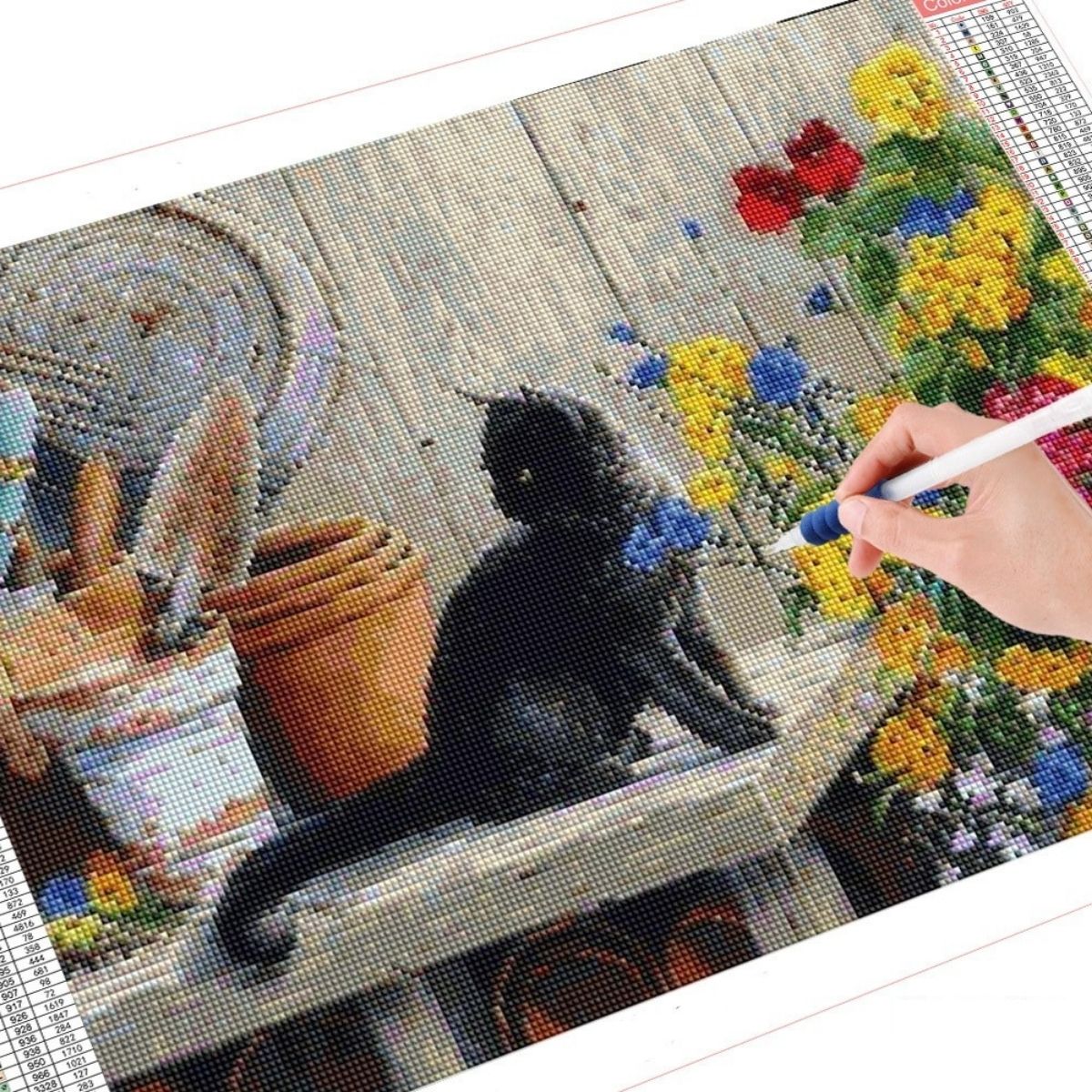 toile-chat-noir-jardin