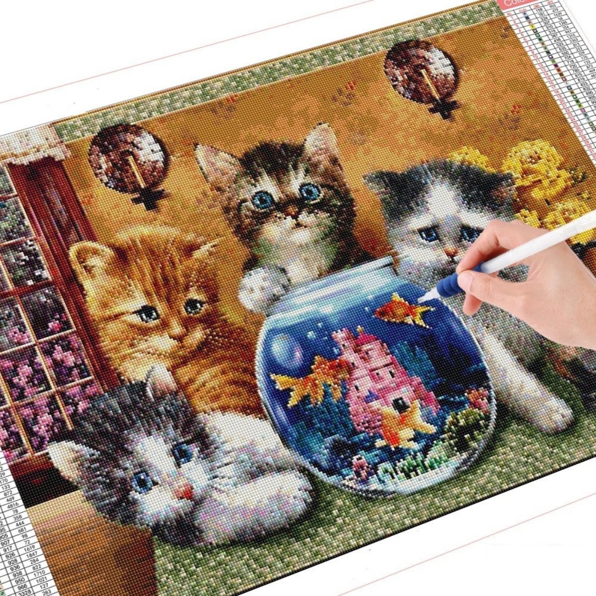 toile-chaton-poisson-rouge