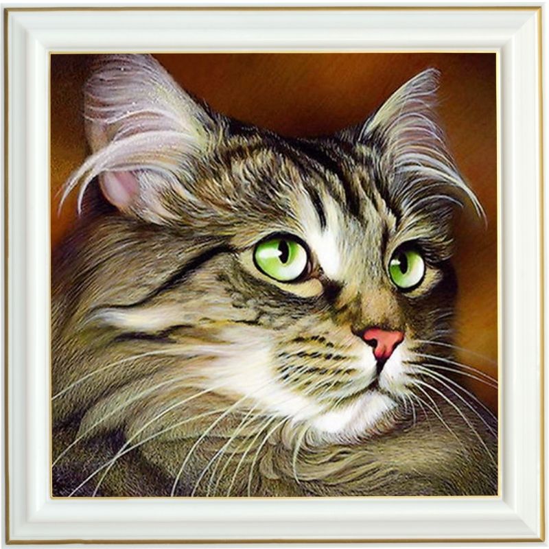 Broderie diamant - Chat songeur