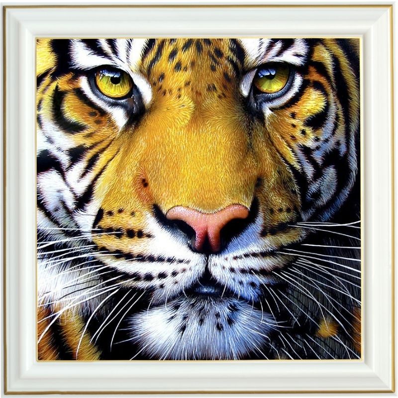 Broderie diamant - Face du tigre - 40 x 40 cm