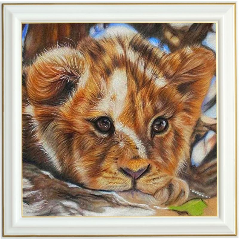 Broderie diamant - Lionceau