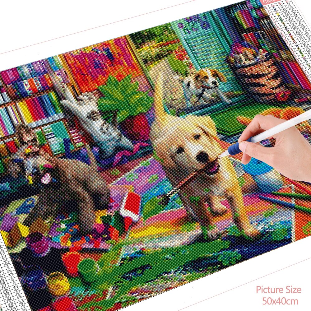 HUACAN-peinture-diamant-chien-Animal-Kit-complet-de-mosa-que-broderie-l-aiguille-loisirs-cr-atifs