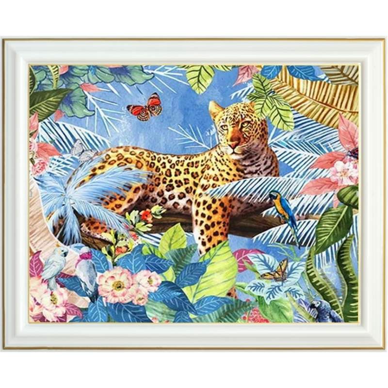 Broderie diamant - Léopard de la jungle