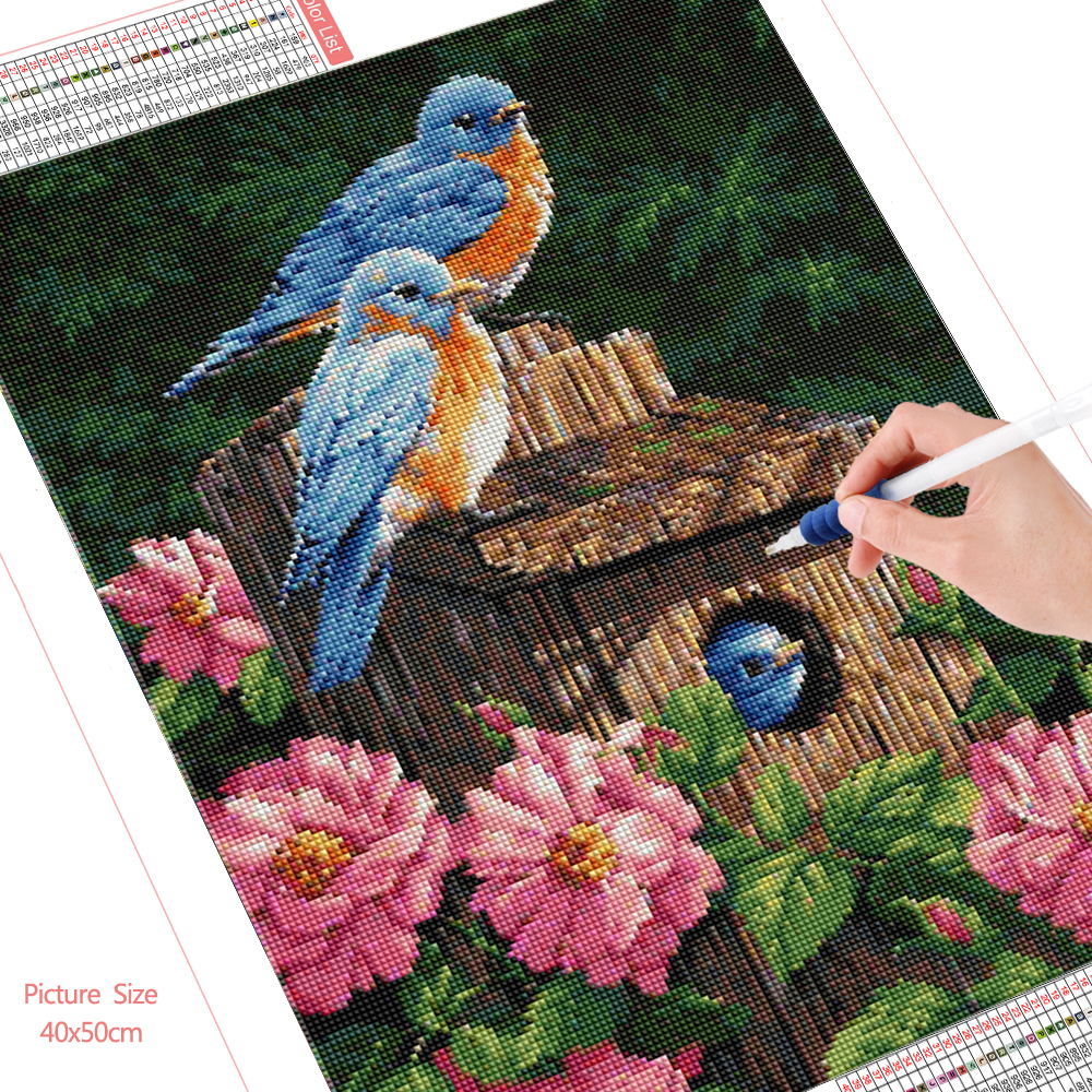 HUACAN-peinture-compl-te-en-diamant-5D-broderie-d-oiseaux-d-animaux-image-en-strass-mosa