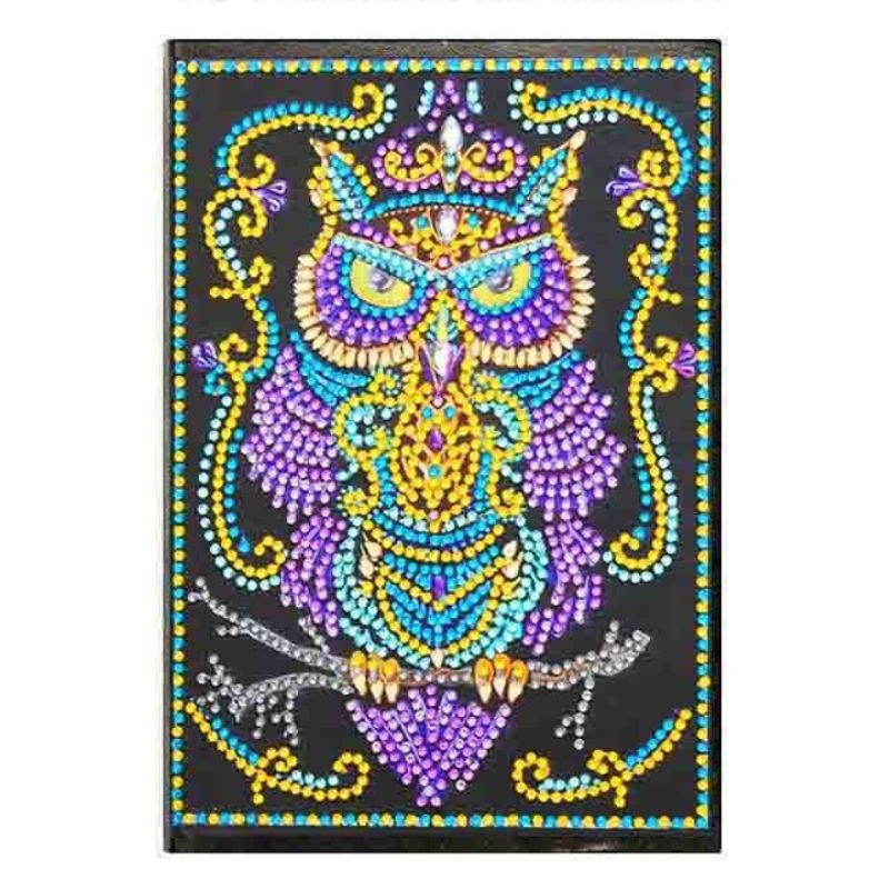 Carnet de Notes Hibou en Broderie Diamant