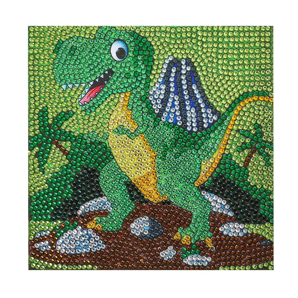 Broderie Diamant Enfant - Dinosaure - 15 x 15 cm