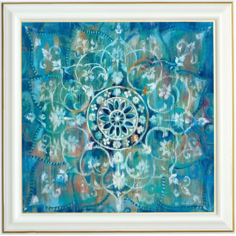 Broderie diamant - Mandala turquoise - 40 x 40 cm