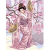 HUACAN-peinture-diamant-femme-Portrait-brod-image-en-strass-mosa-que-d-coration-japonaise-pour-la