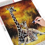 HUACAN-peinture-diamant-th-me-girafe-broderie-5D-point-de-croix-mosa-que-d-animaux-coucher