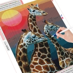 HUACAN-peinture-diamant-th-me-Animal-broderie-compl-te-5D-forme-carr-e-ou-ronde-girafe