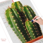 HUACAN-peinture-diamant-th-me-Cactus-autocollant-mural-carr-ou-rond-mosa-que-de-fleurs-d