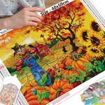 HUACAN-peinture-diamant-th-me-paysage-maison-citrouille-broderie-5D-tournesol-Halloween-mosa-que-d-cor