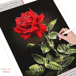 HUACAN-peinture-diamant-Rose-rouge-perceuse-compl-te-broderie-mosa-que-point-de-croix-fleur-d
