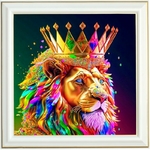 diamond-painting-lion-roi-multicolore-statue