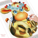 HUACAN-peinture-de-diamant-mosa-que-de-vache-broderie-de-dessin-anim-point-de-croix-Animal