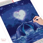 HUACAN-diamant-peinture-Animal-dauphin-diamant-broderie-mosa-que-baleine-point-de-croix-artisanat-fait-main