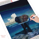 HUACAN-diamant-peinture-Animal-l-phant-point-de-croix-artisanat-diamant-broderie-eau-mosa-que-Art
