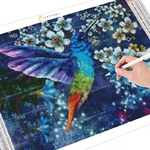 Toile colibri bleu
