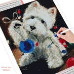 HUACAN-peinture-de-diamant-5D-bricolage-chien-de-no-l-point-de-croix-broderie-de-diamant