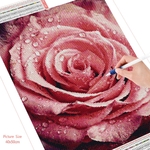 HUACAN-peinture-de-fleurs-en-diamant-Rose-broderie-de-strass-mosa-que-d-coration-de-photo