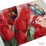 HUACAN-peinture-diamant-motif-fleur-tulipe-5D-mosa-que-de-papillon-broderie-d-coration-murale-pour