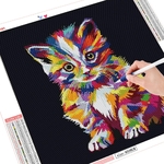 HUACAN-peinture-de-diamant-5D-mosa-que-de-chat-color-perceuse-carr-e-compl-te-en