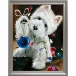 Broderie-diamant-Westie -boules-Noël-lartera