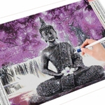 toile-bouddha-cascade-violet