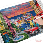 HUACAN-Kit-complet-de-broderie-diamant-peinture-de-bord-de-mer-mosa-que-avec-couture-paysage
