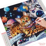 HUACAN-Kit-complet-de-broderie-diamant-peinture-de-chat-univers-mosa-que-points-de-croix-d