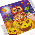 HUACAN-peinture-diamant-color-e-hibou-Animal-image-brod-e-5D-ensemble-de-bricolage-mosa-que