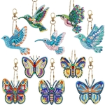 porte-clé-broderie-diamant-colibri-papillon