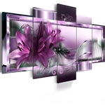 Huacan-peinture-de-diamant-mosa-que-de-lys-broderie-de-fleurs-carr-es-multi-images-d