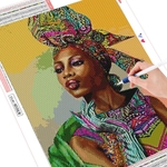 HUACAN-peinture-en-diamant-3D-femme-africaine-Portrait-en-mosa-que-broderie-compl-te-d-coration