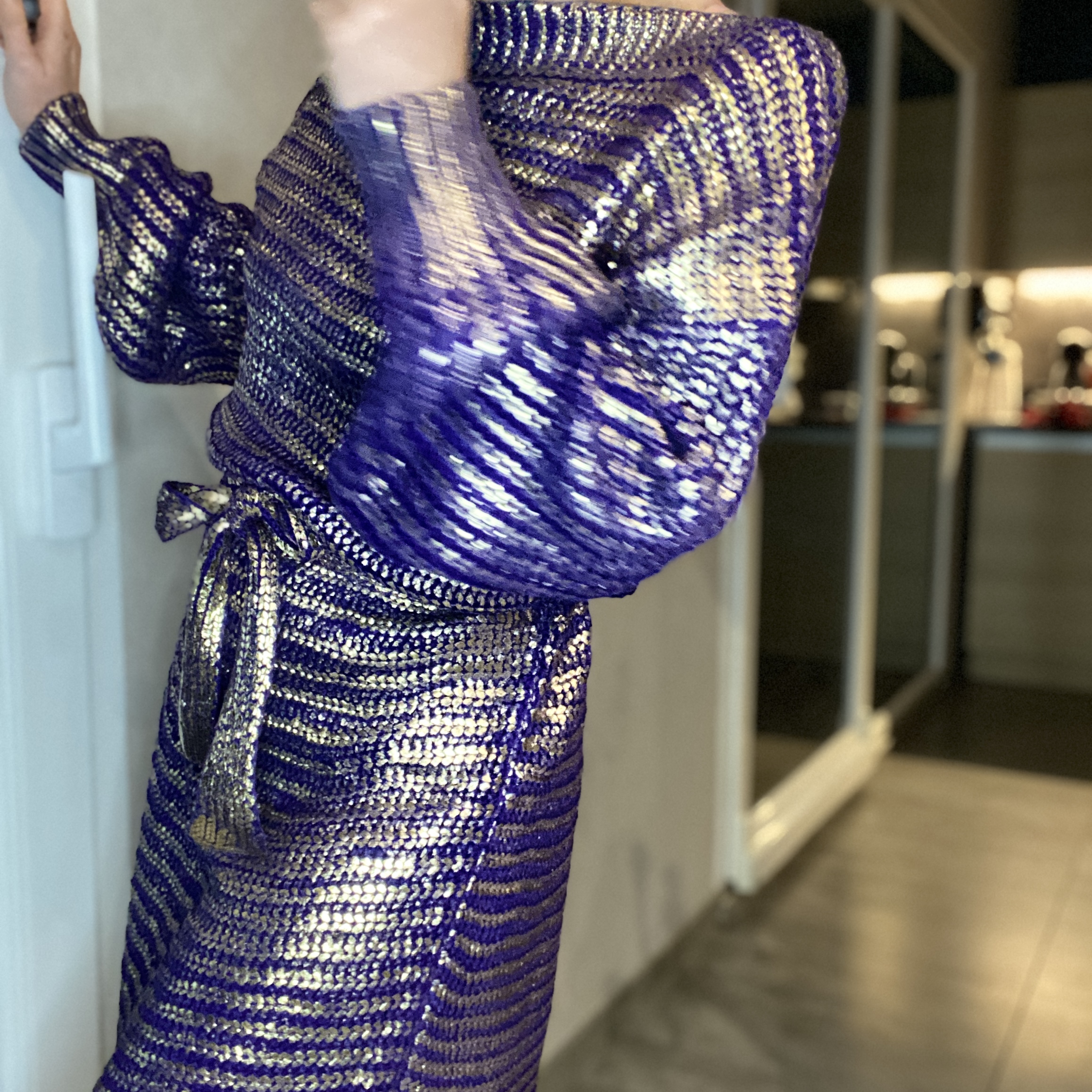 robe en maille violet argenté