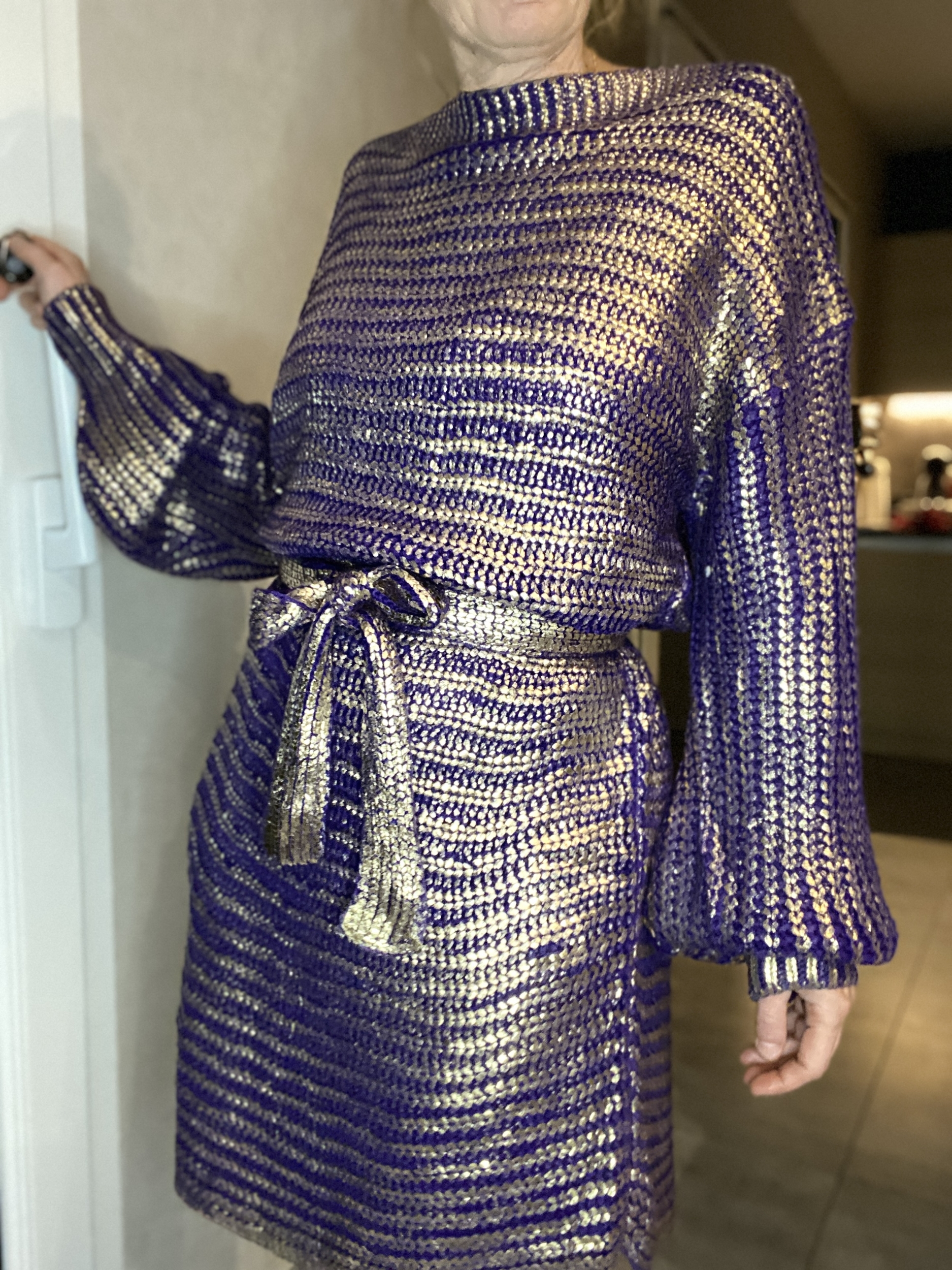 robe en maille violet argenté