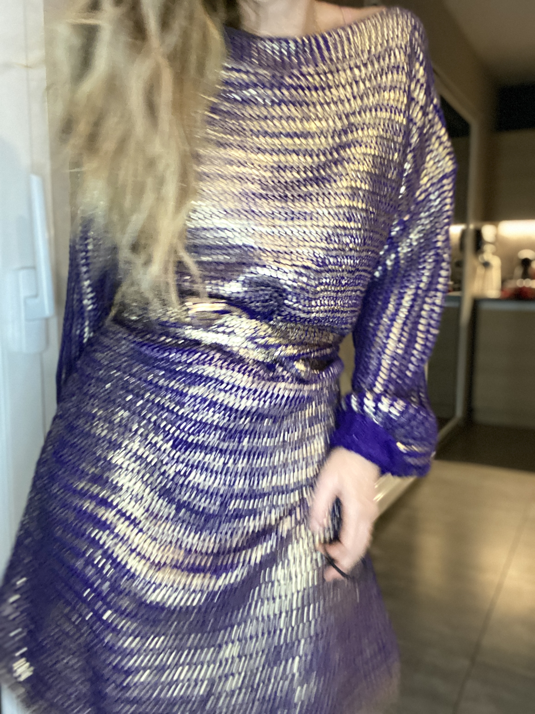 robe en maille violet argenté