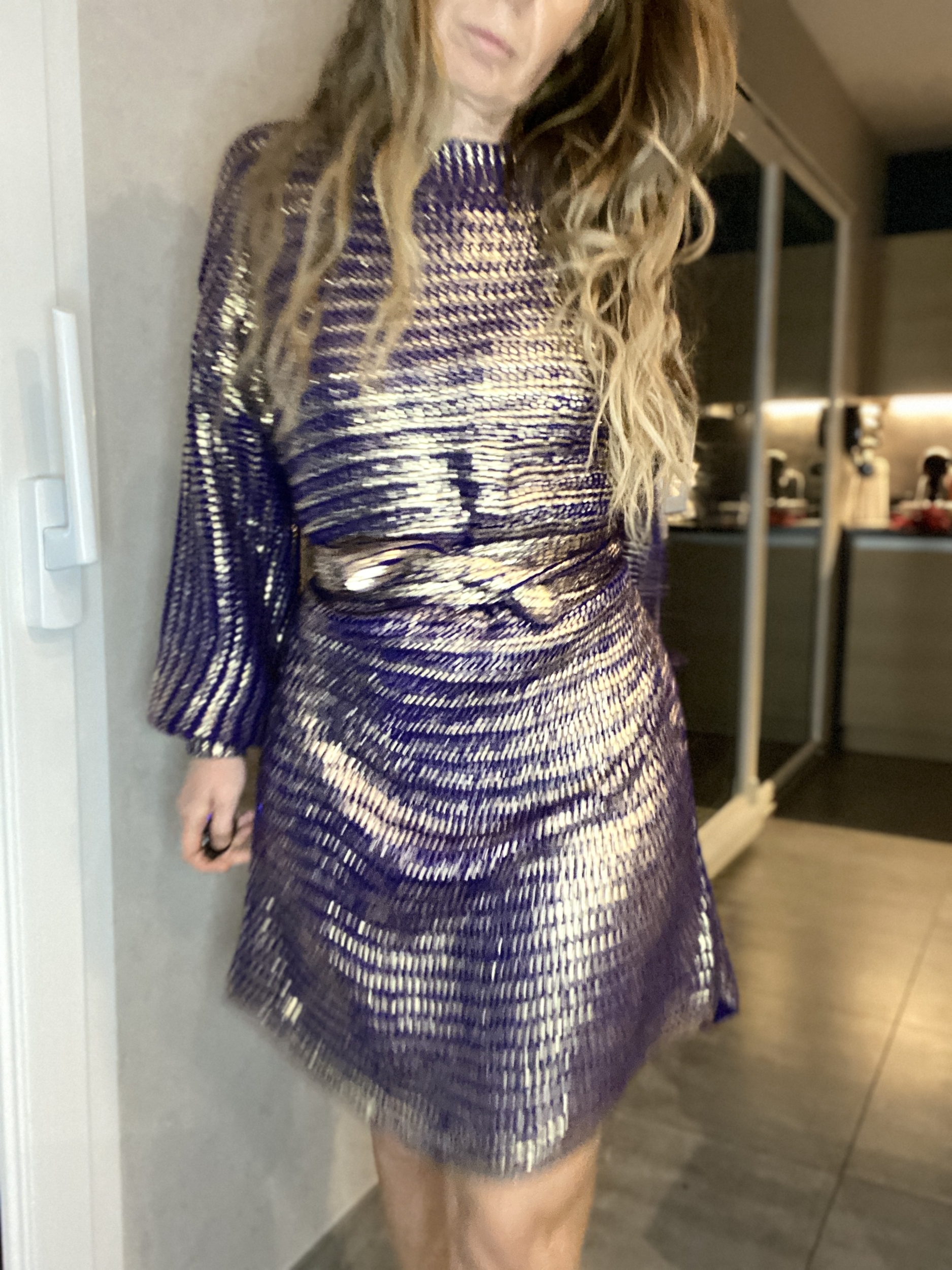 robe en maille violet argenté